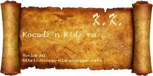 Kocsán Klára névjegykártya